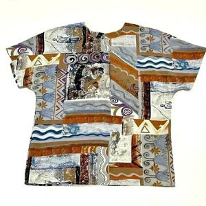 Vintage Caviar Blouse Medium Patterned Loud Indie Cottage Eclectic Grandma Tacky